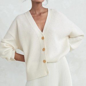JENNI KAYNE NWOT COCOON CASHMERE  CARDIGAN SWEATER WHITE IVORY SIZE XXS